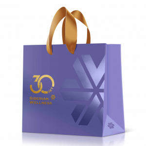 Пакет бумажный «Siberian Wellness 30 лет» (размер: 20,3х20х9 см) 3