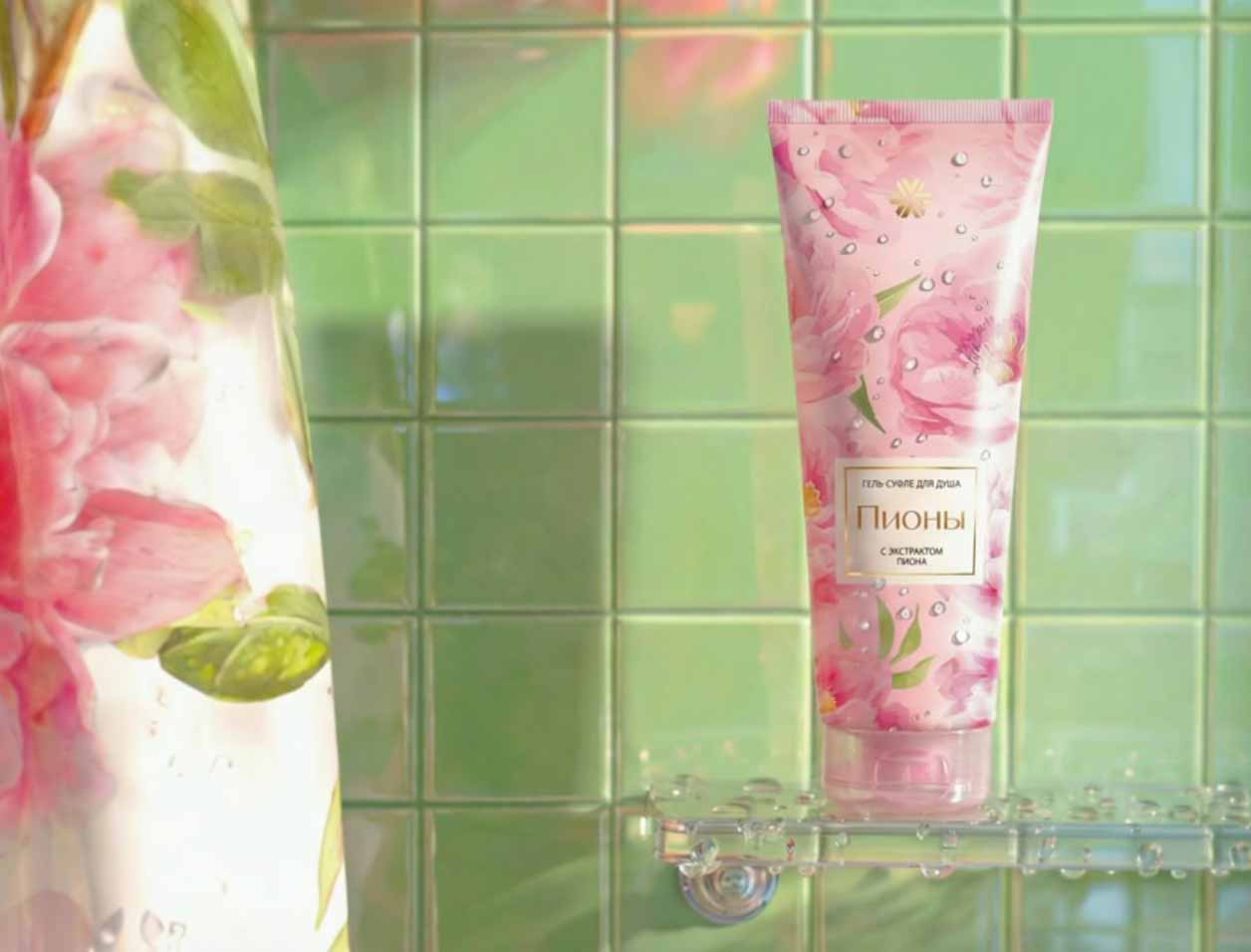 Гель-суфле для душа с экстрактом пиона