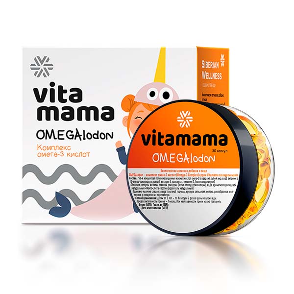 Vitamama - OMEGAlodon (манго), омега-3 қышқыл кешені