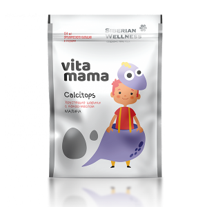 Calcitops Vitamama, хрустящие шарики с какао-маслом (малина), 70 г