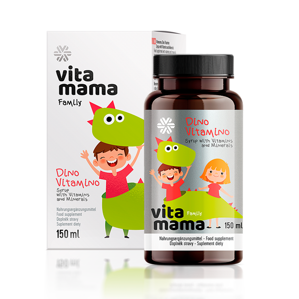 Complément alimentaire Vitamama. Dino Vitamino Syrup with Vitamins and Minerals, 150 ml