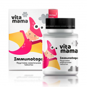 Vitamama. Imunotops, voćne tablete za žvakanje sa vitaminima A, C i D, 90 tableta