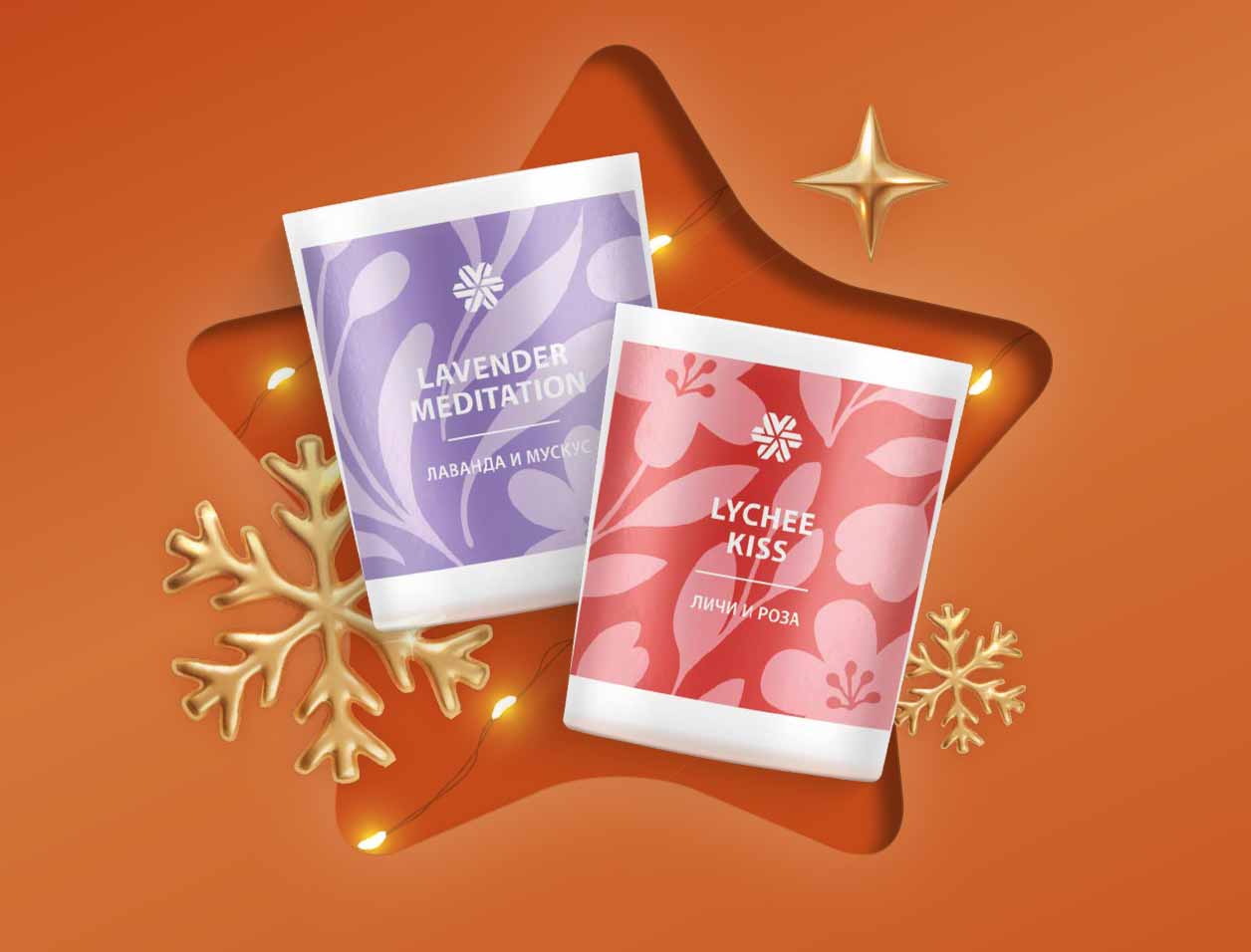 Lychee Kiss (Личи и роза), ароматическая свеча из натурального воска