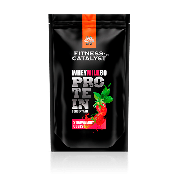 Fitness Catalyst. Wheymilk80 Protein Concentrate Strawberry Cubes, 480 g 